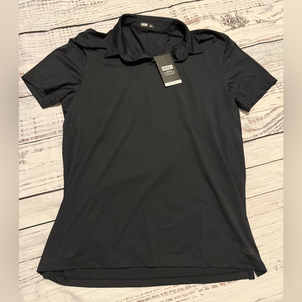 NWT | Barbell Solid Black Short Sleeve Polo | Mens XL